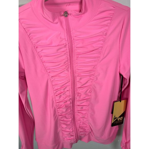 NWT 90 Degrees by Reflex Womens Athletic Zip up Jacket Medium $139 Nylon Blend - Picture 2 of 11